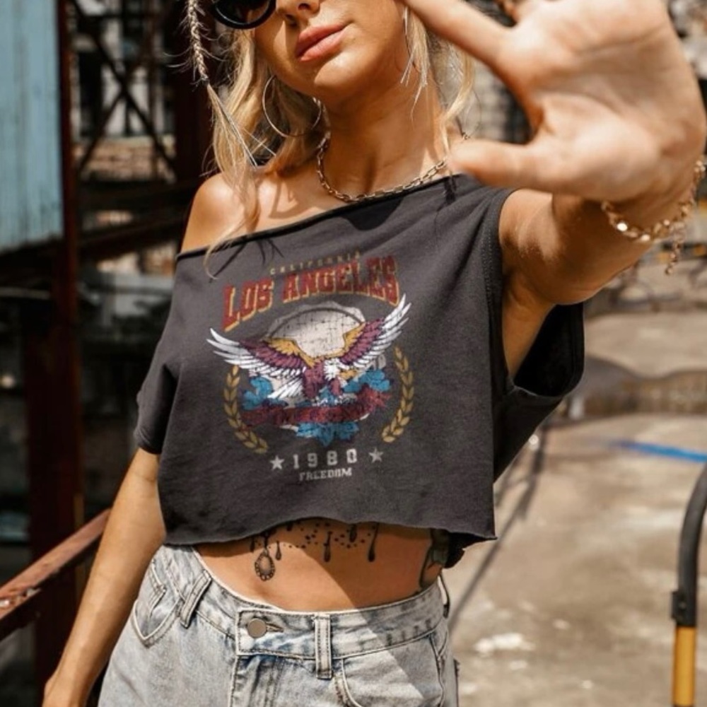 NEVER WORN Off Shoulder Crop Top